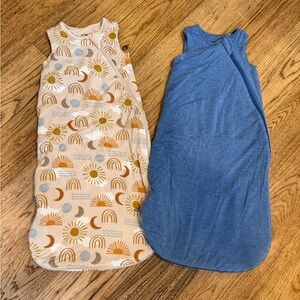Little Sleepies Cream and Blue Kids Pajamas Sleep Sacks